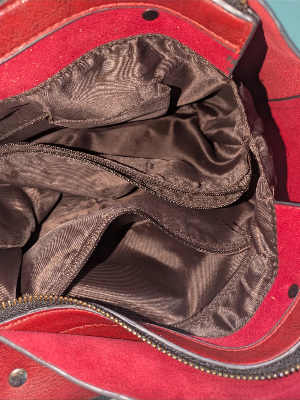 Classic Women's Soft Faux Leather Red Shoulder Tote